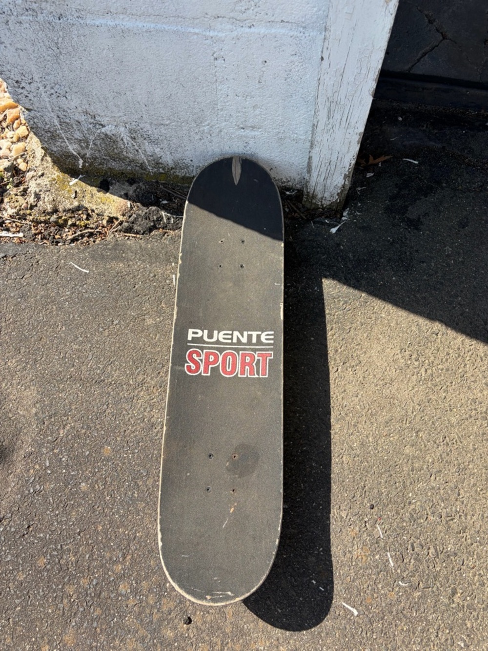 Puente Sport Skateboard Deck - Black with Red Logo